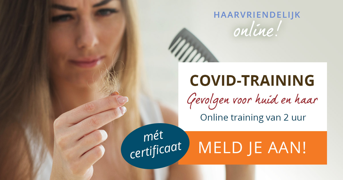 Banner online training ‘COVID – Gevolgen voor huid en haar’